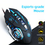 Load image into Gallery viewer, Ambidextrous RGB Gaming Mouse 7 Buttons top view showing honeycomb shell