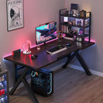 Load image into Gallery viewer, Gaming desk 100cm set up in a bedroom with a monitor, keyboard and PC tower