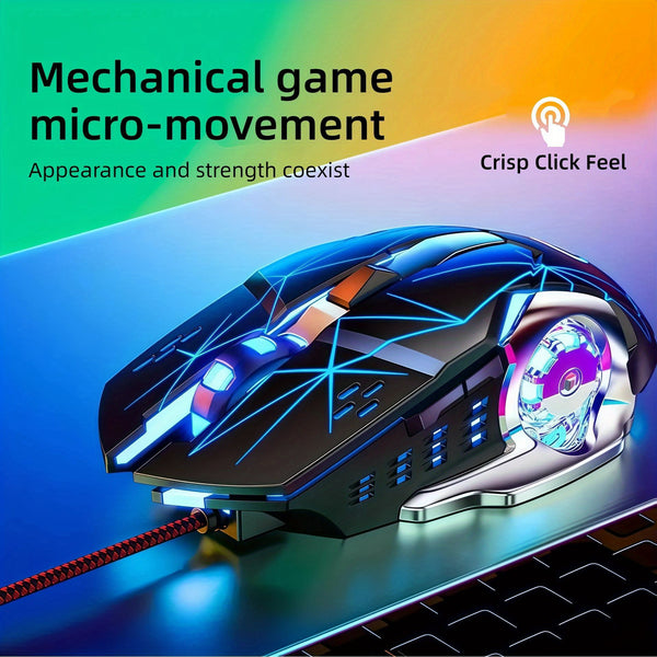 Multifunction gaming mouse for long sessions: ambidextrous ergonomic design with rgb backlight, 7 buttons, usb wired