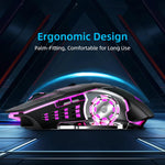 Load image into Gallery viewer, Ambidextrous RGB Gaming Mouse 7 Buttons scroll wheel and side buttons close-up