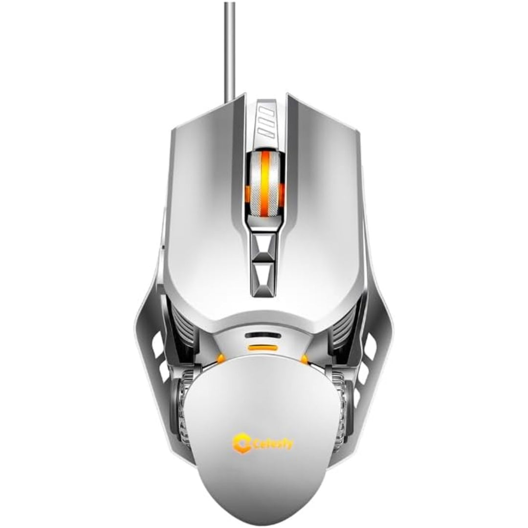 RGB Wired Gaming Mouse – 6400 DPI Optical, Ergonomic, Silent 7 Keys, 4-Color RGB Breathing Lights