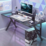 Load image into Gallery viewer, Gaming desk 100cm styled with a monitor, headset and PC tower
