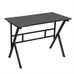 Load image into Gallery viewer, Gaming desk 100cm, side angle showing the steel frame and lower cross bar
