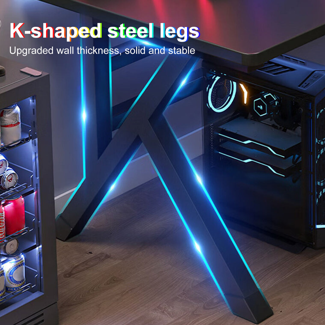 Gaming Desk - 39.37 X 23.62 X 29.53 Inches Ergonomic Computer Desk With X Shaped Steel Legs
