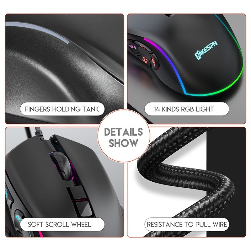 RGB Wired Gaming Mouse, 10 Programmable Buttons - photo 9