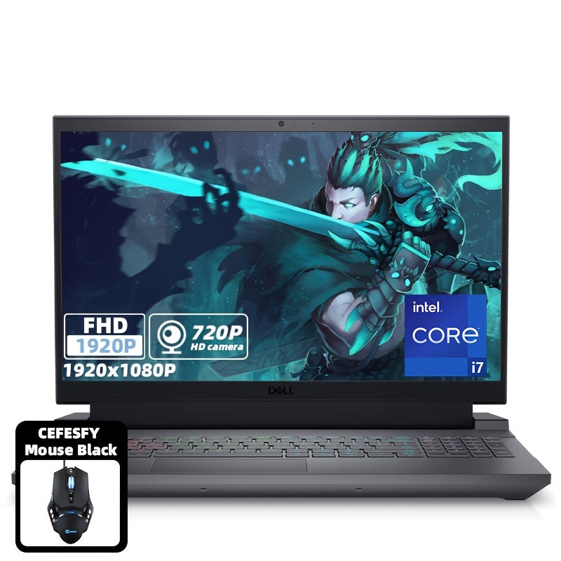 Gaming Laptop Dell G15 5530 15.6 Inch FHD 165Hz RTX 4060 8GB GDDR6, 64GB DDR5 RAM, 2TB SSD, Backlit Keyboard, Windows 11