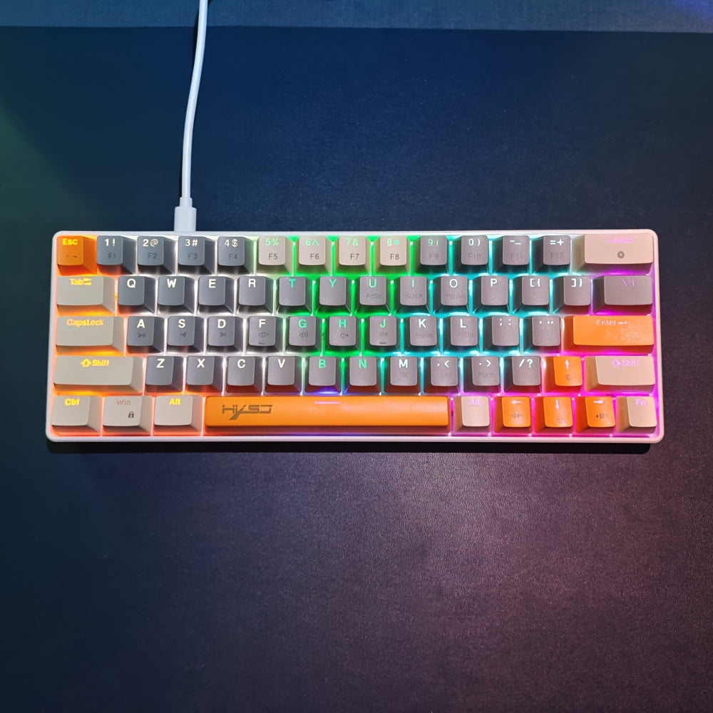 60% Mechanical Gaming Keyboard – RGB Backlit Portable 63-Key Mini Wired Keyboard With Blue Or Red Switch