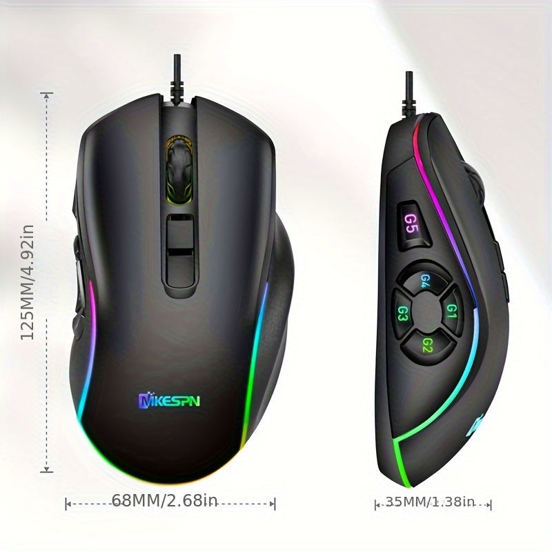 RGB Wired Gaming Mouse, 10 Programmable Buttons - photo 5