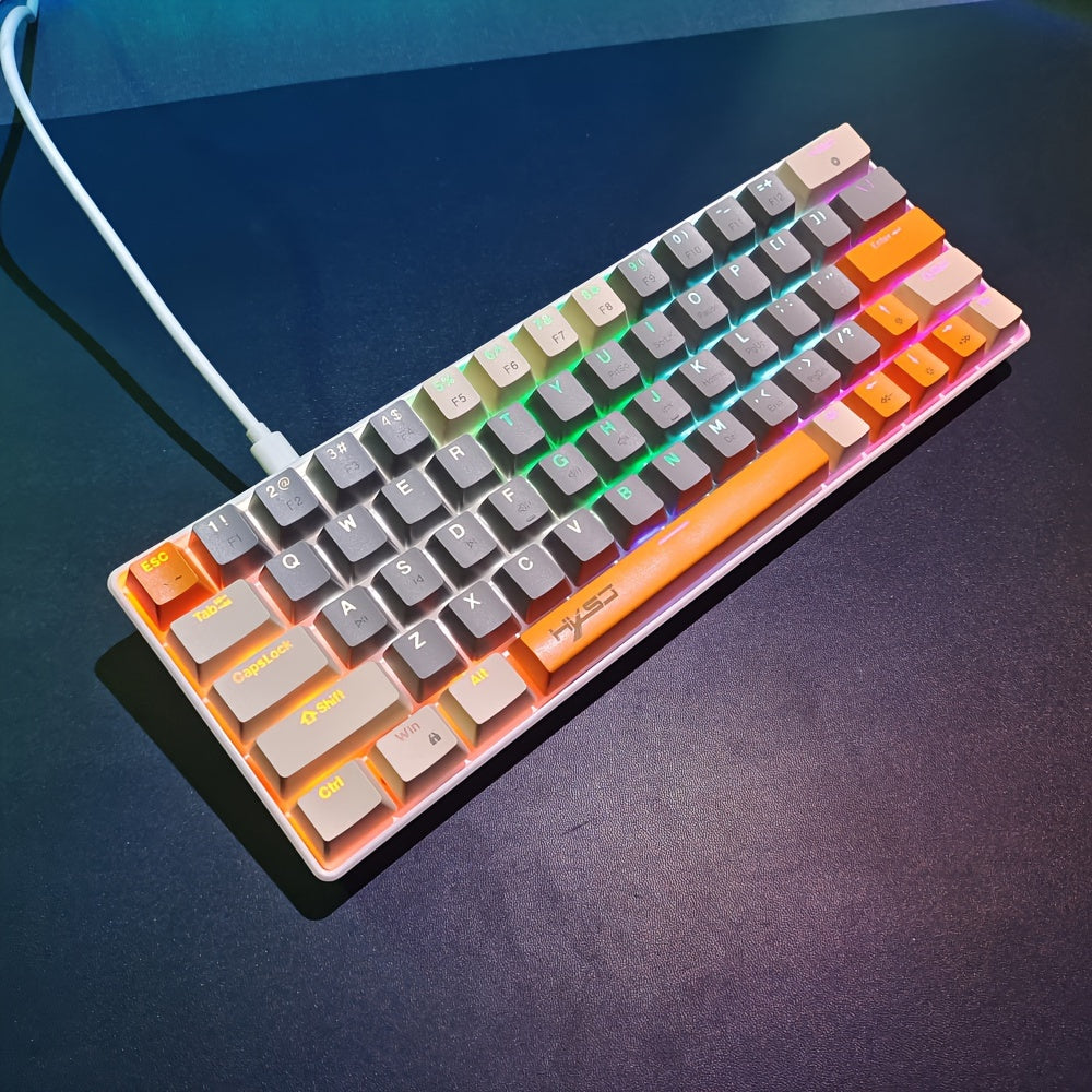 60% Mechanical Gaming Keyboard – RGB Backlit Portable 63-Key Mini Wired Keyboard With Blue Or Red Switch