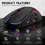 Load image into Gallery viewer, RGB Wired Gaming Mouse 10 Programmable Buttons palm grip in hand during gameplay
