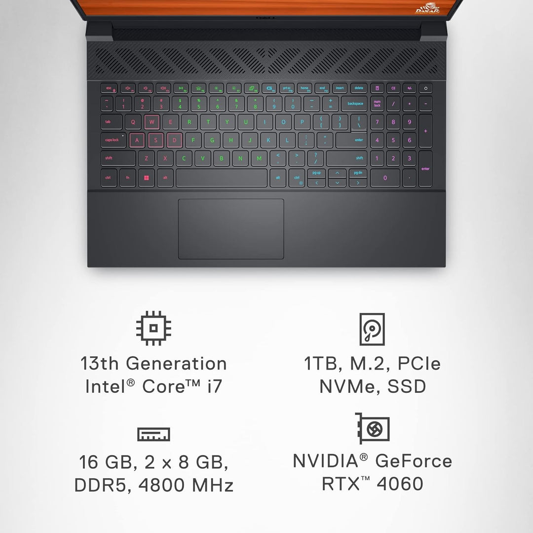 Gaming Laptop Dell G15 5530 15.6 Inch FHD 165Hz RTX 4060 8GB GDDR6, 64GB DDR5 RAM, 2TB SSD, Backlit Keyboard, Windows 11