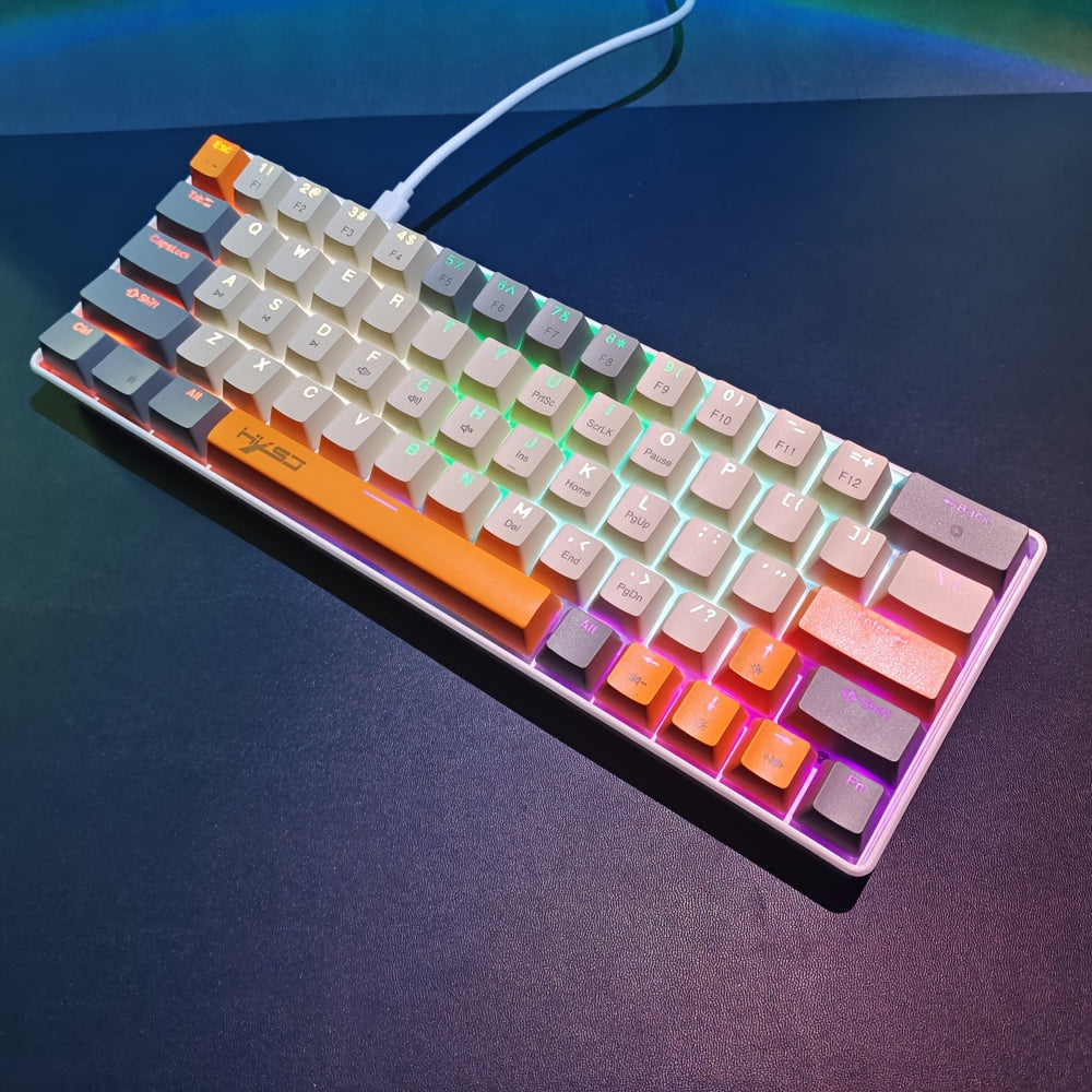 60% Mechanical Gaming Keyboard – RGB Backlit Portable 63-Key Mini Wired Keyboard With Blue Or Red Switch