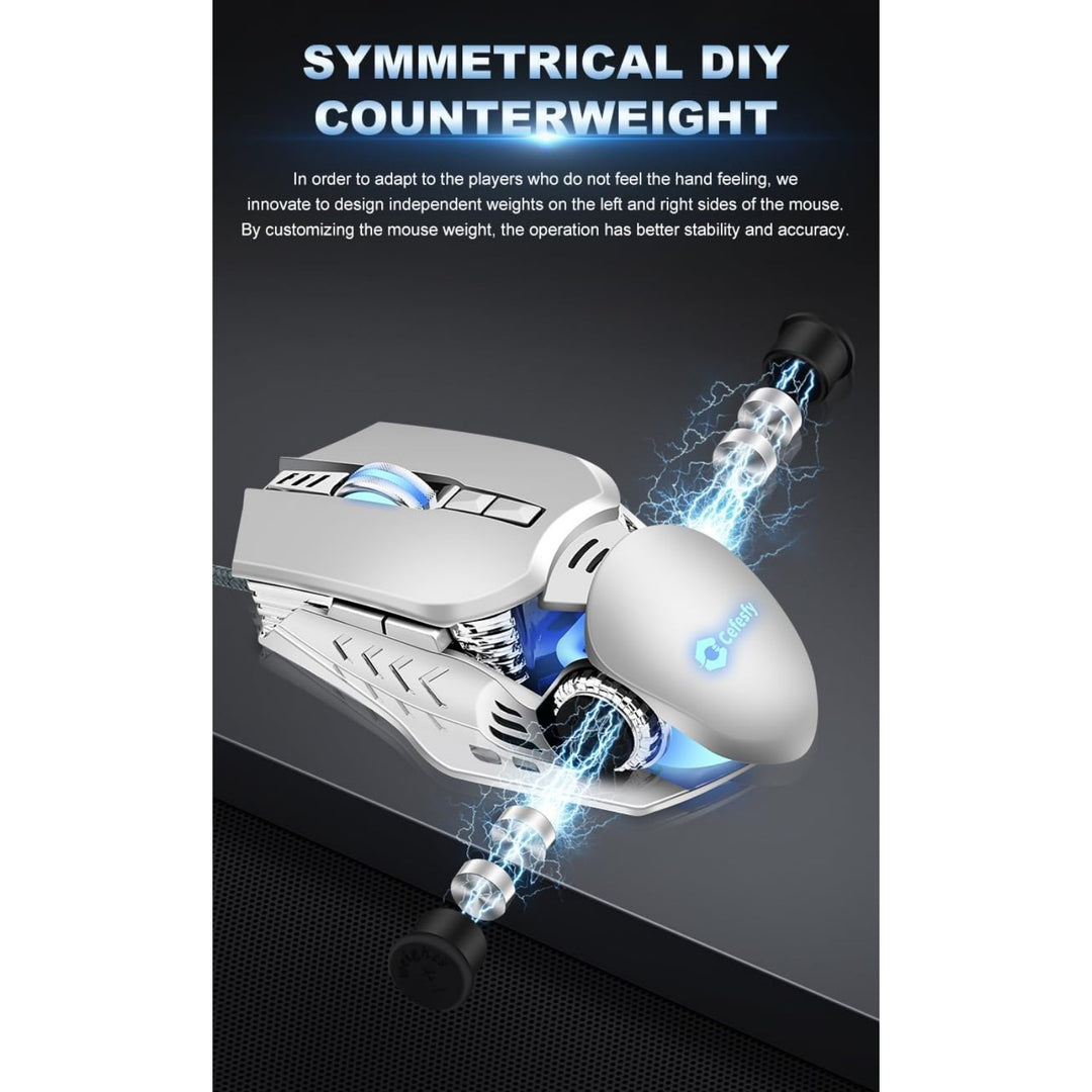 RGB Wired Gaming Mouse – 6400 DPI Optical, Ergonomic, Silent 7 Keys, 4-Color RGB Breathing Lights