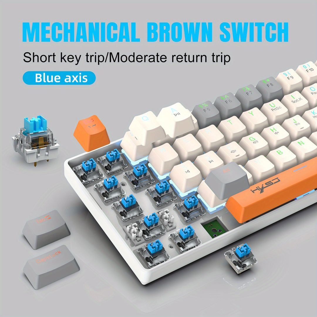 60% Mechanical Gaming Keyboard – RGB Backlit Portable 63-Key Mini Wired Keyboard With Blue Or Red Switch
