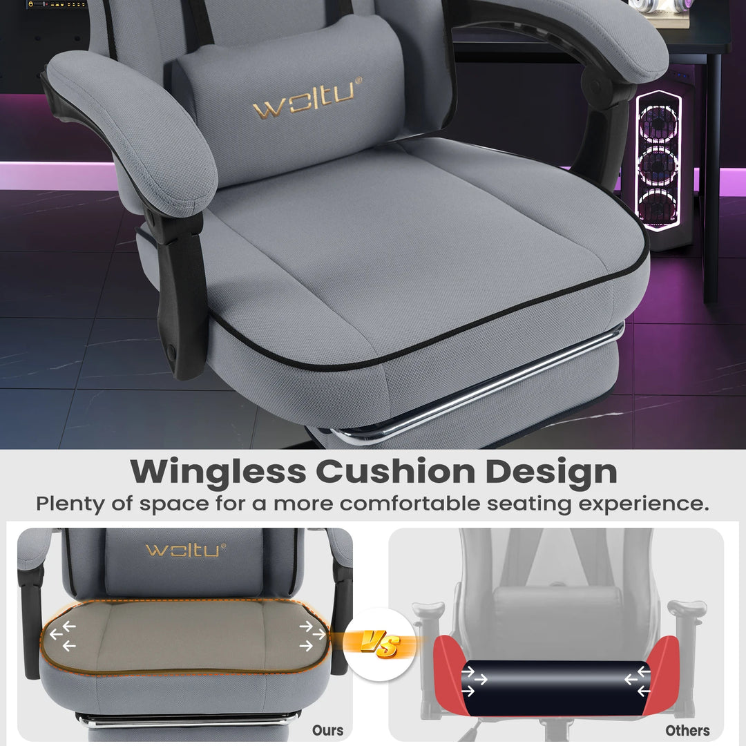 Ergonomic Gaming Chair 360 Swivel With Lumbar Cushion And Footrest For Office And PC