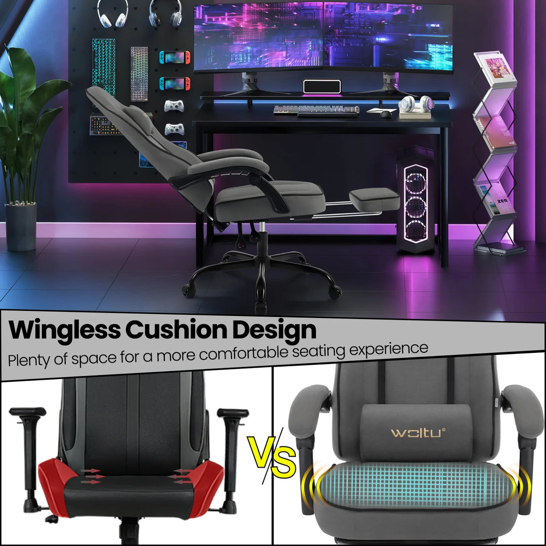 Ergonomic Gaming Chair 360 Swivel With Lumbar Cushion And Footrest For Office And PC