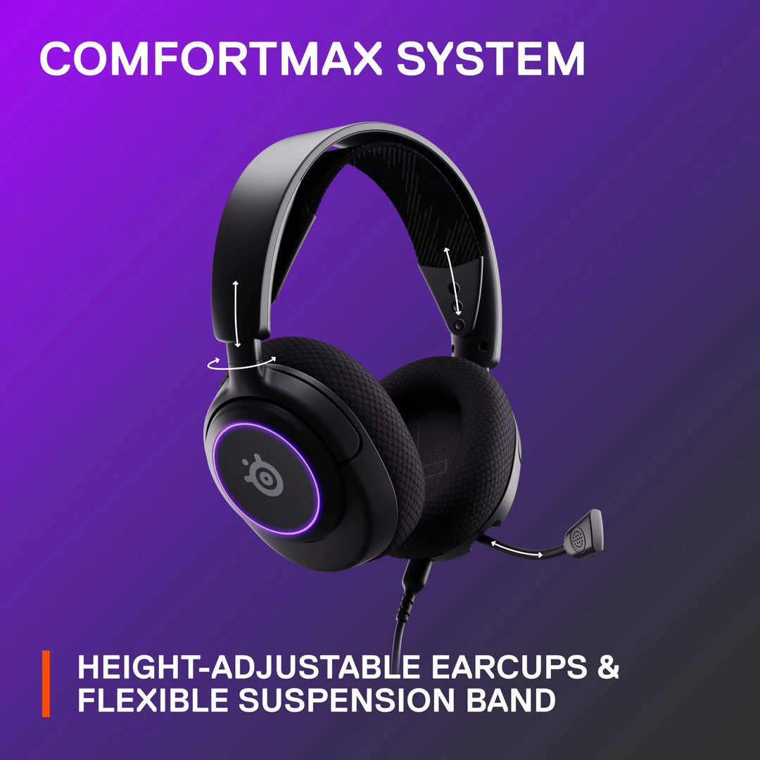 Wired Gaming Headset Arctis Nova 3 RGB with 360 Spatial Surround Sound ClearCast Gen 2 Microphone ANC