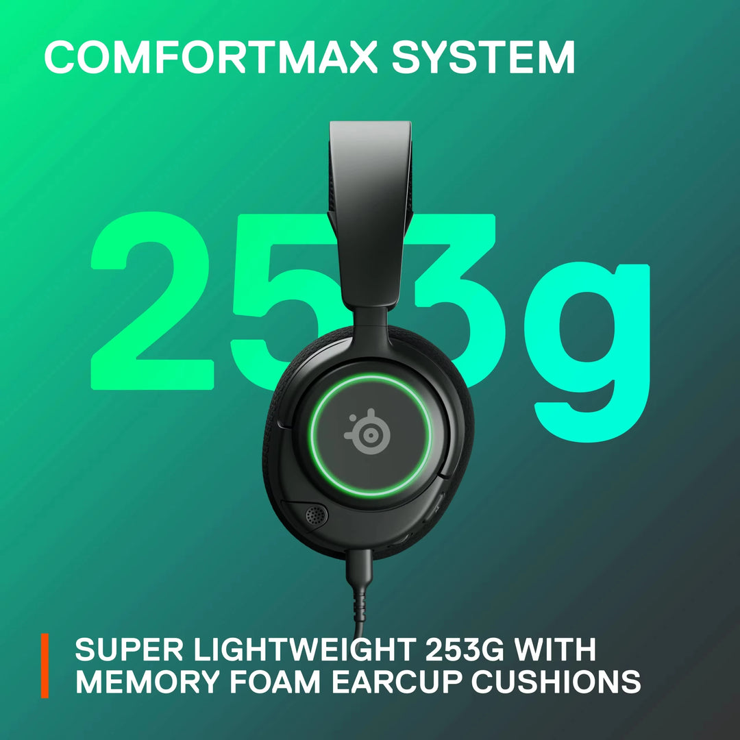 Wired Gaming Headset Arctis Nova 3 RGB with 360 Spatial Surround Sound ClearCast Gen 2 Microphone ANC