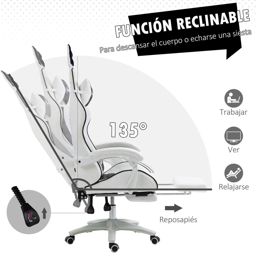PU Leather Swivel Gaming Chair three-quarter angle view