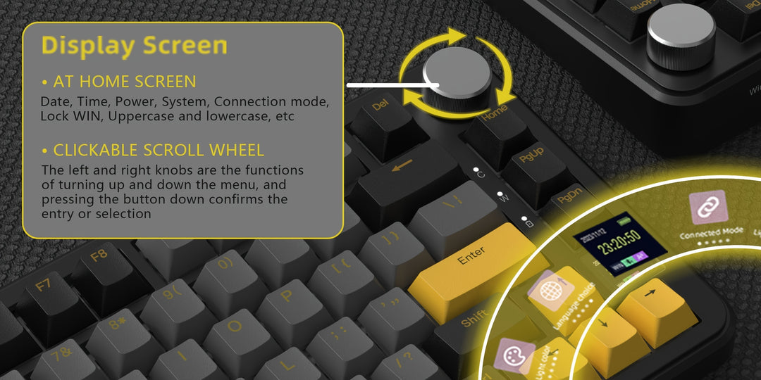Wireless Mechanical Keyboard - X85PRO TKL 82 Keys With Bluetooth 5.0, 2.4GHz, USB-C, Hot Swappable, Gasket, RGB Backlit