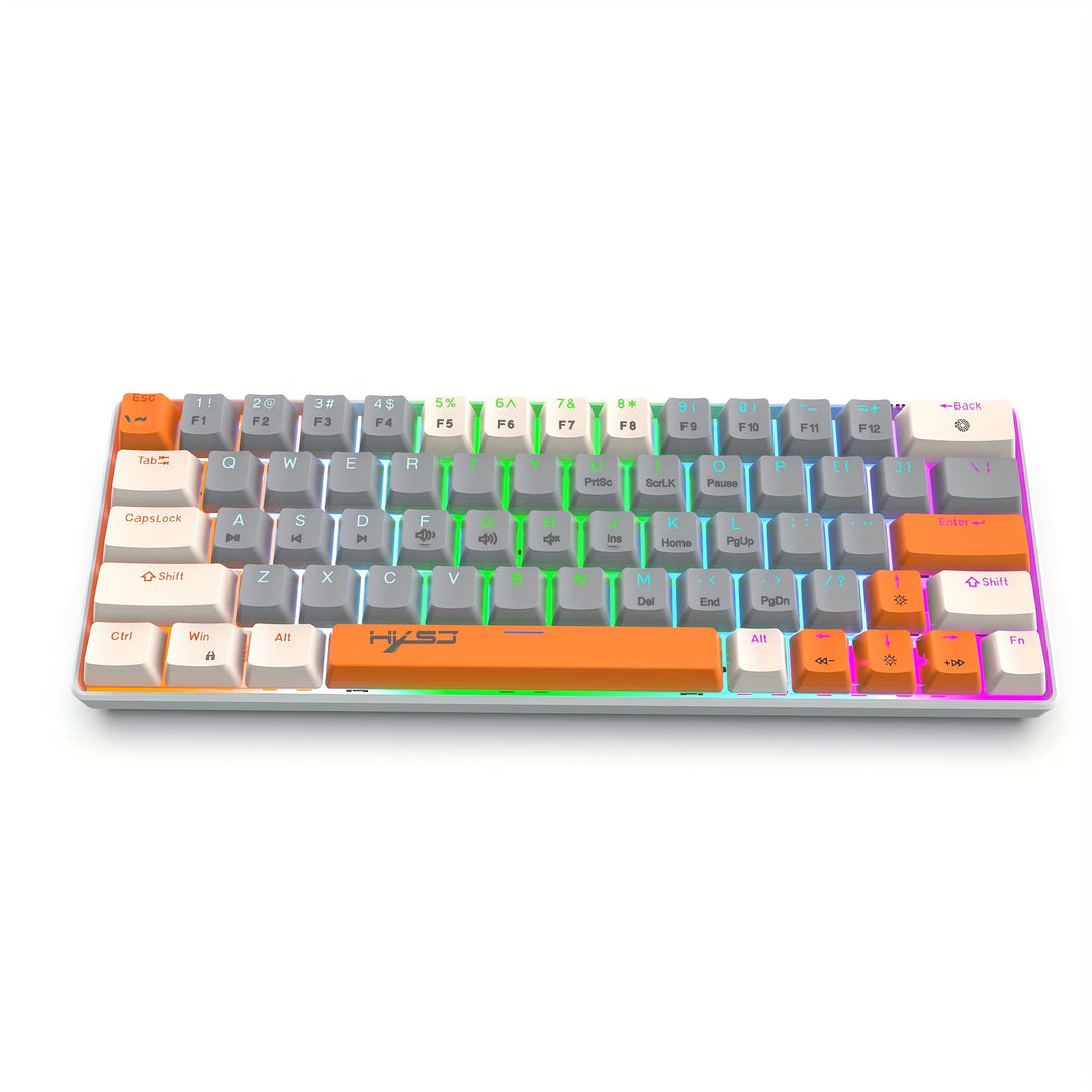 60% Mechanical Gaming Keyboard – RGB Backlit Portable 63-Key Mini Wired Keyboard With Blue Or Red Switch
