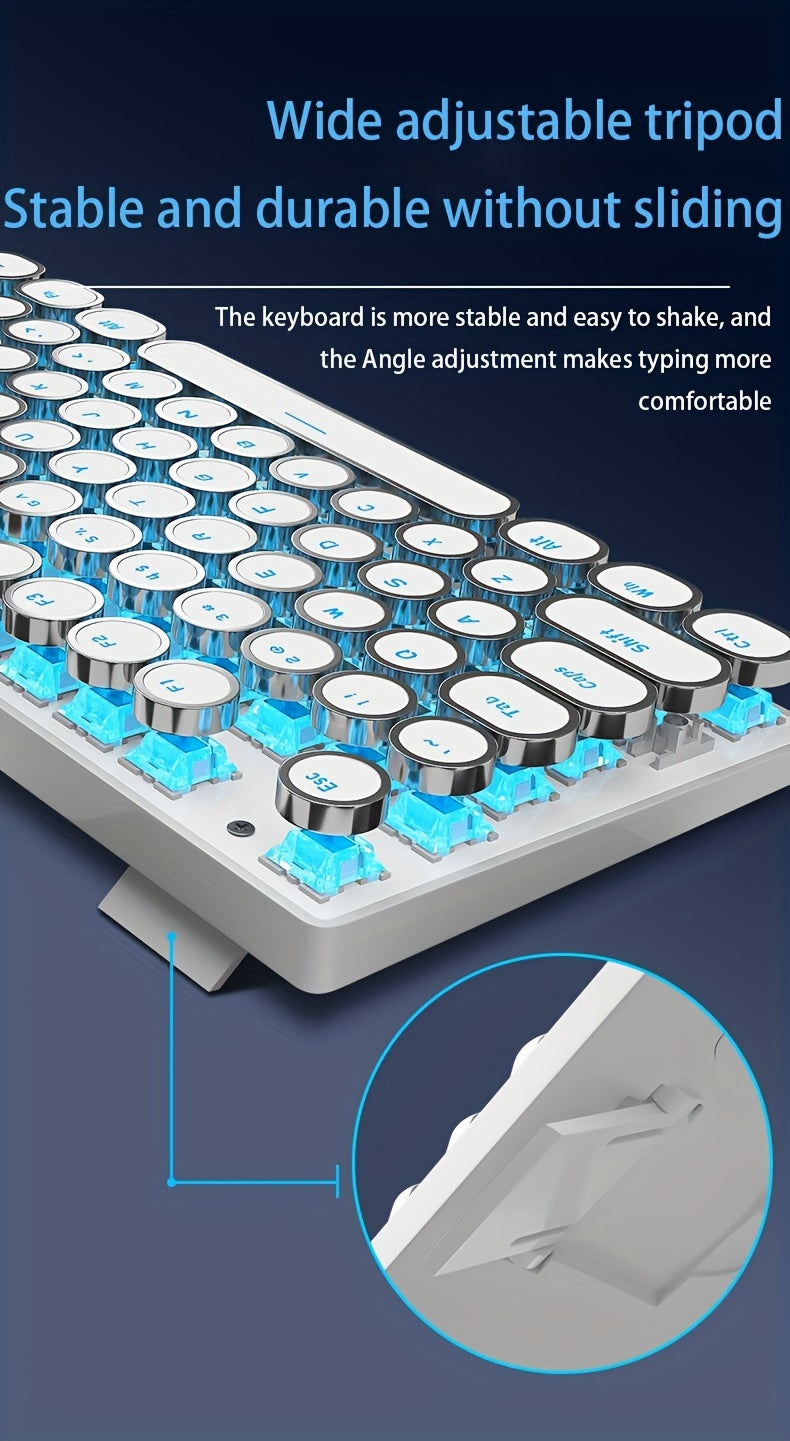 Mechanical Gaming Keyboard – Retro Style MageGee Blue Switches, Led Backlit Keycaps, Wired USB, Windows Compatible