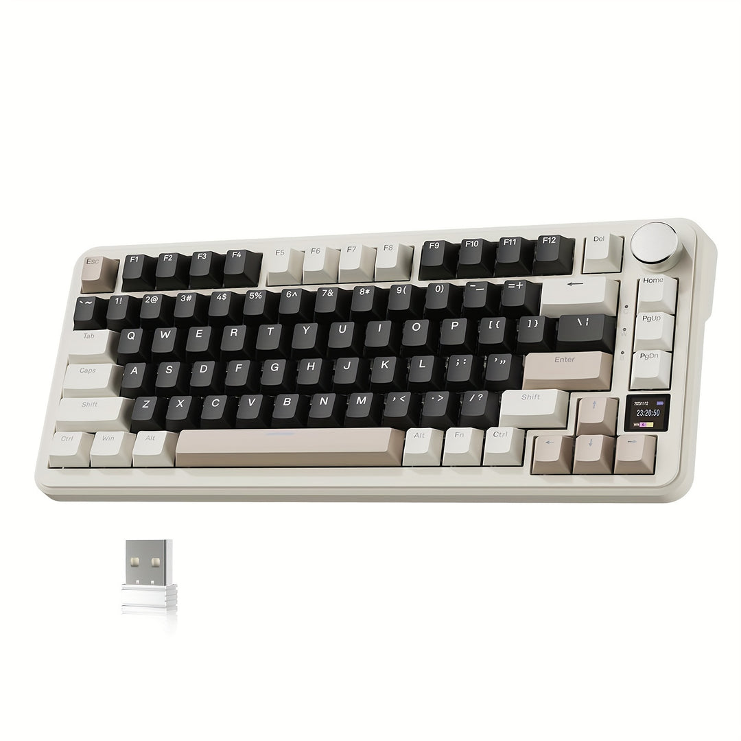 Wireless Mechanical Keyboard - X85PRO TKL 82 Keys With Bluetooth 5.0, 2.4GHz, USB-C, Hot Swappable, Gasket, RGB Backlit