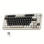 Load image into Gallery viewer, X85PRO mechanical keyboard in beige and black with the wireless USB receiver
