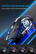 Load image into Gallery viewer, Ambidextrous RGB Gaming Mouse 7 Buttons DPI button and left click detail
