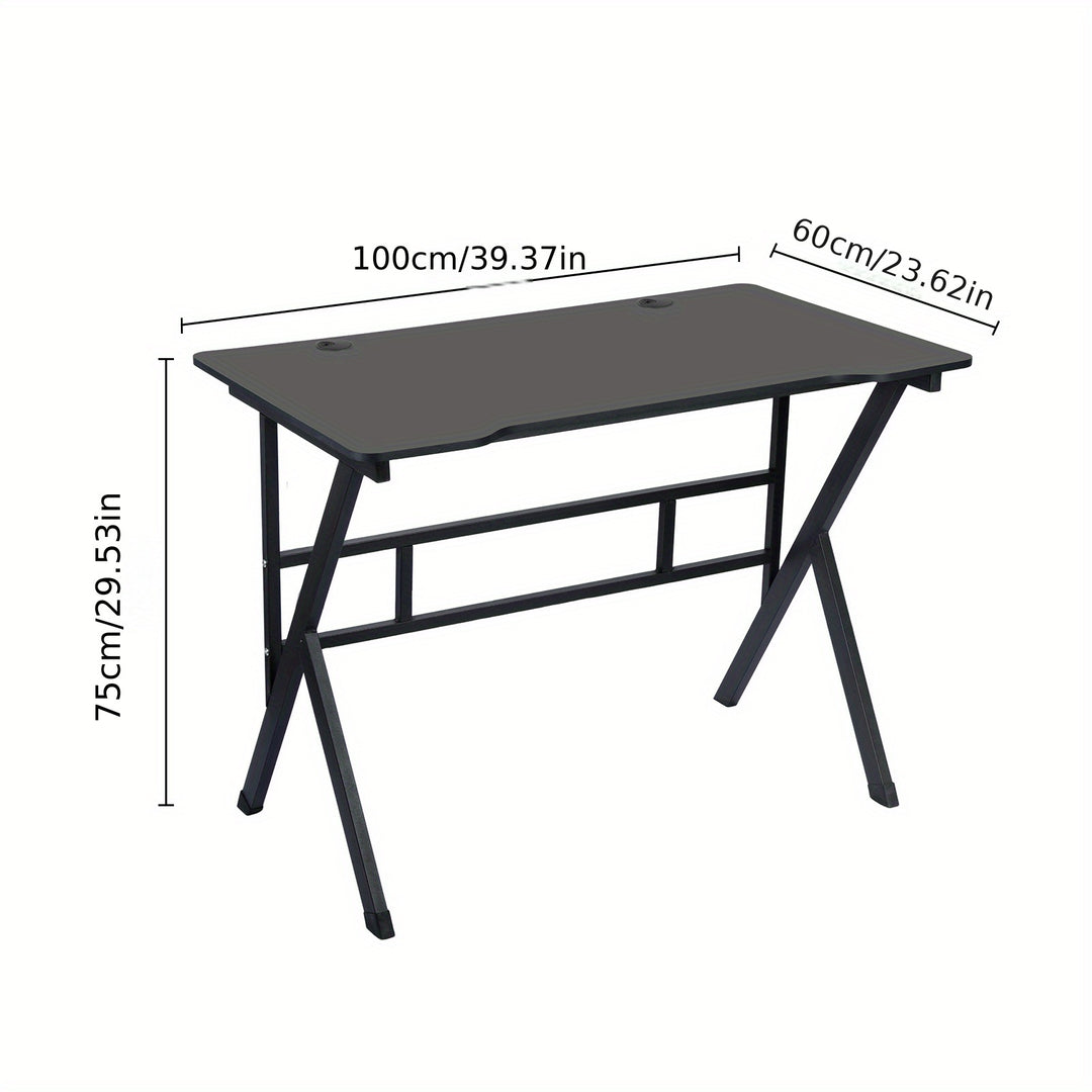 Gaming Desk - 39.37 X 23.62 X 29.53 Inches Ergonomic Computer Desk With X Shaped Steel Legs