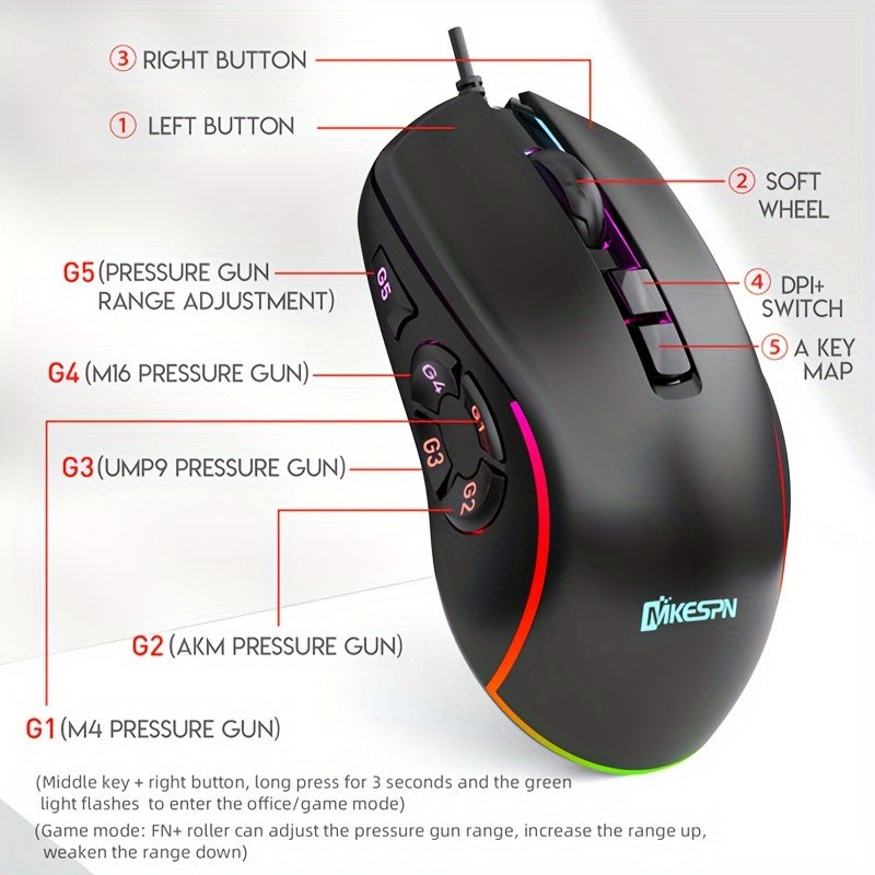 RGB Wired Gaming Mouse, 10 Programmable Buttons - photo 11