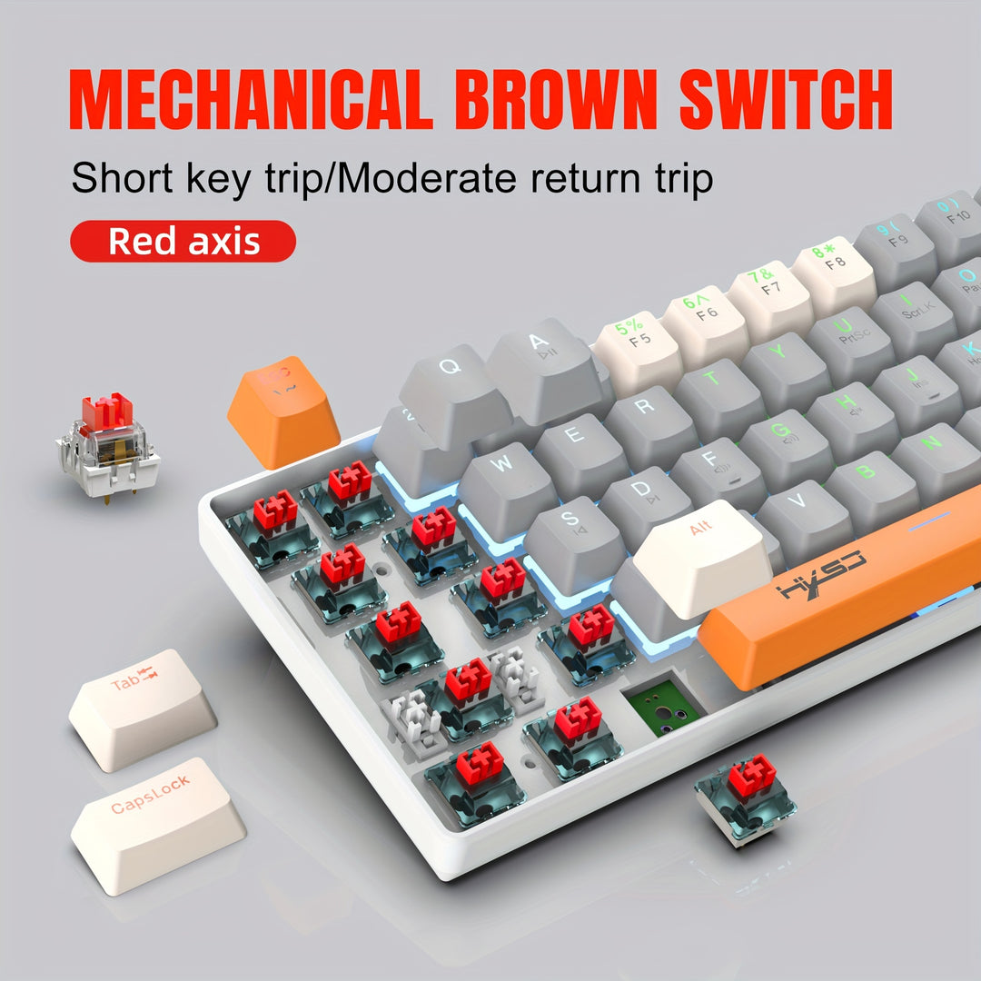 60% Mechanical Gaming Keyboard – RGB Backlit Portable 63-Key Mini Wired Keyboard With Blue Or Red Switch
