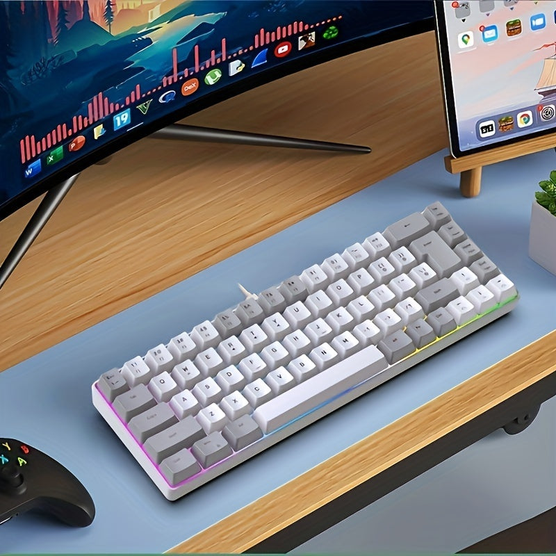 Gaming Keyboard And Mouse Set - 68-Key Membrane Keyboard With RGB Backlight, Quiet Typing