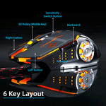 Load image into Gallery viewer, Ambidextrous RGB Gaming Mouse 7 Buttons RGB lighting glowing in dark
